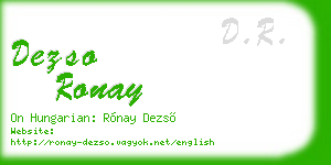 dezso ronay business card